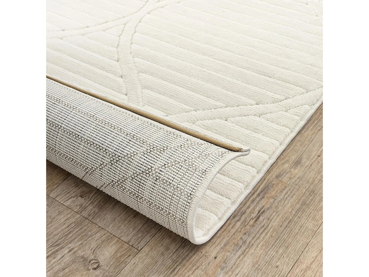 Tapis intérieur extérieur 80x150 en relief LYN14 TENDIA Crème ton sur ton