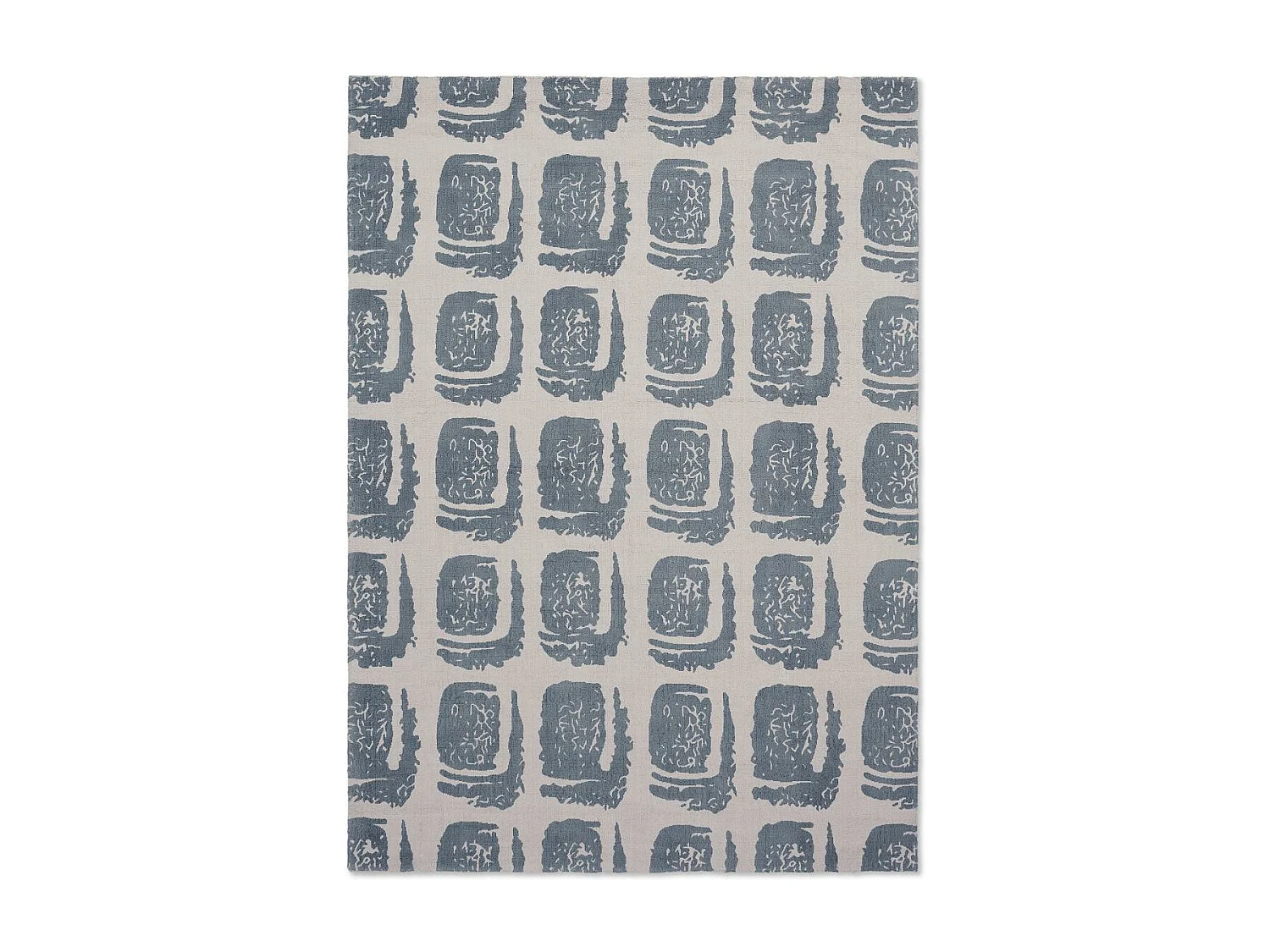 tapis chambre 200x280 fait à la main en coton gris et crème motif abstrait