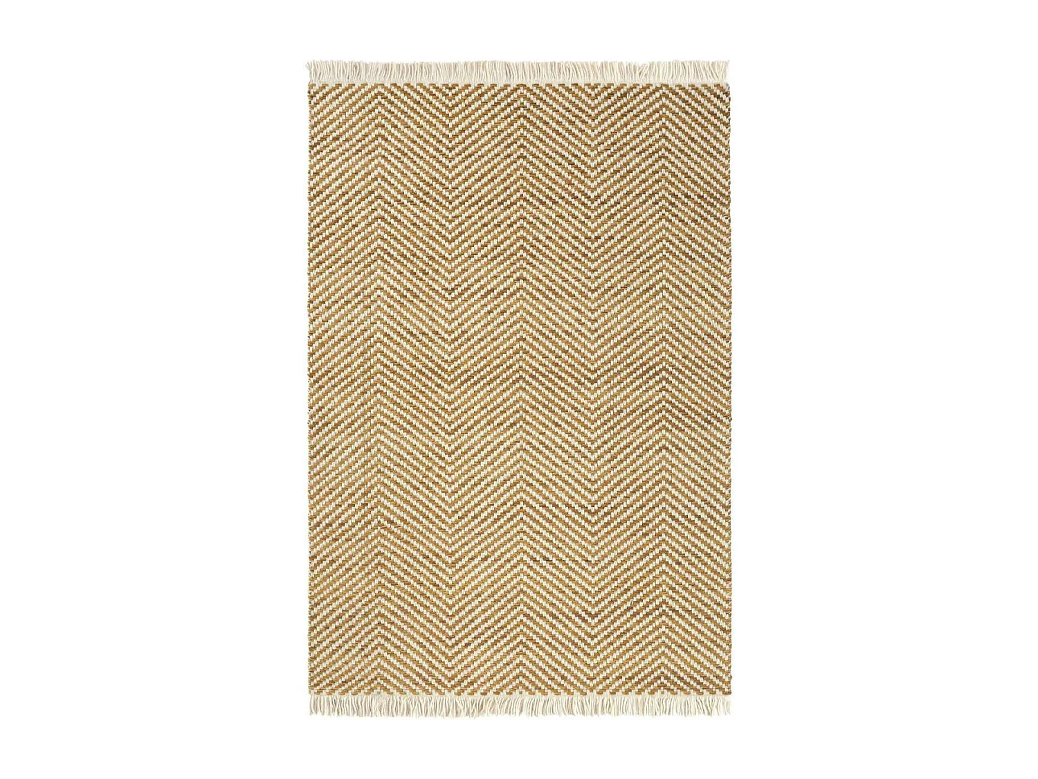 Tapis kilim 200x280 rectangle tissé en laine marron et beige motif simple