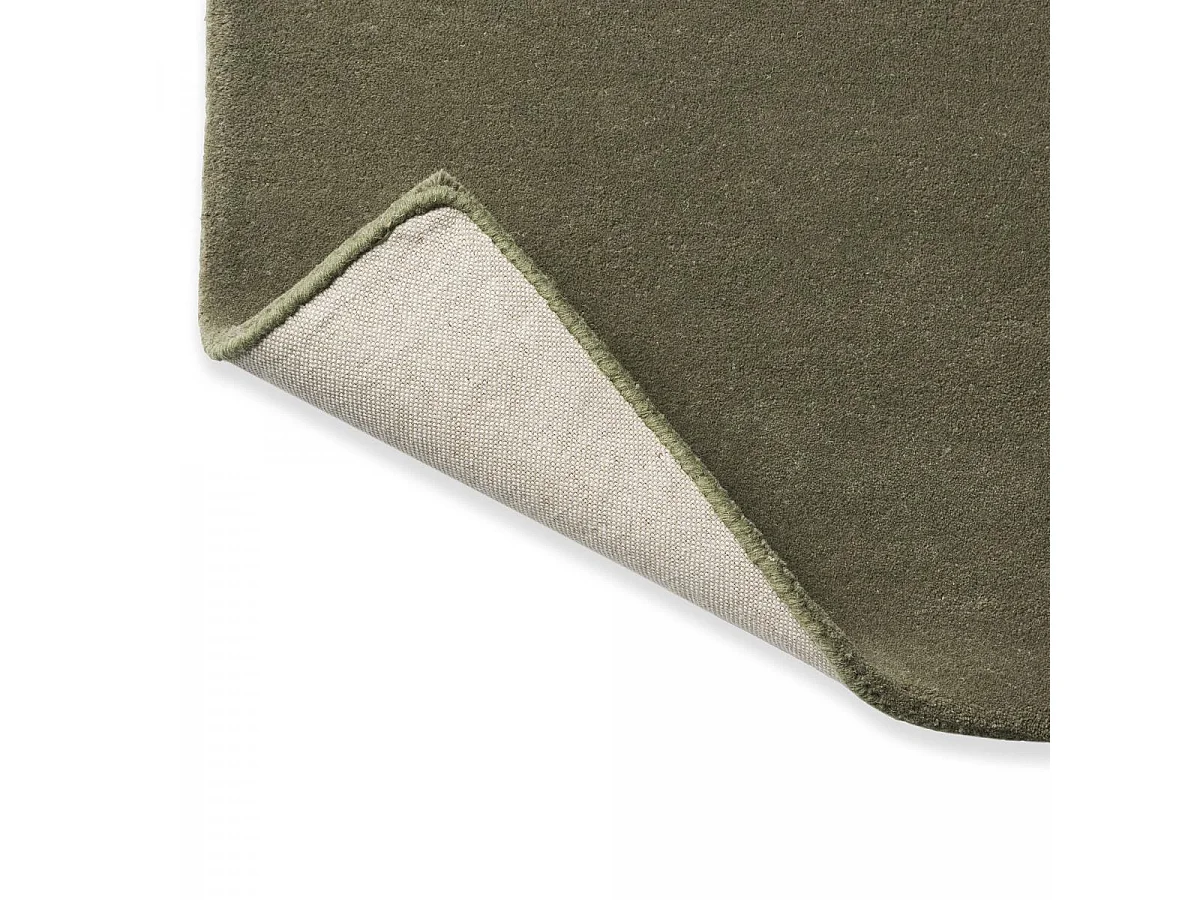 tappeto per camera da letto 160x230 realizzato a mano in lana verde rettangolare con motivo retrò-vintage