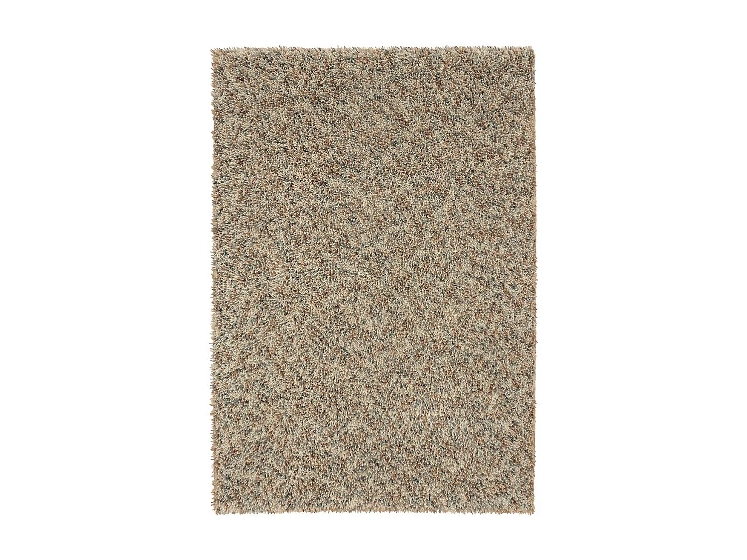 Tapis longs poils shaggy 140x200 rectangle tissé beige et gris en laine