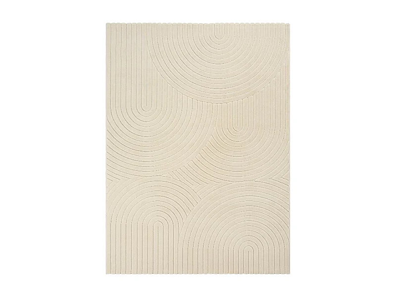 Tapis intérieur extérieur 200x280 en relief LYN14 ARC6EL Beige ton sur ton