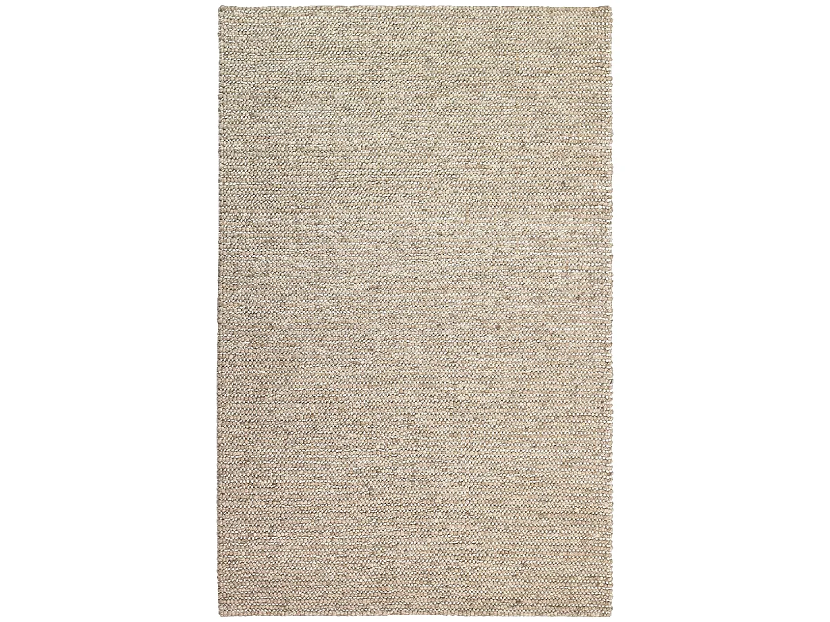 Tapis kilim 170x240 rectangle fait main en laine beige motif uni LOOK 603