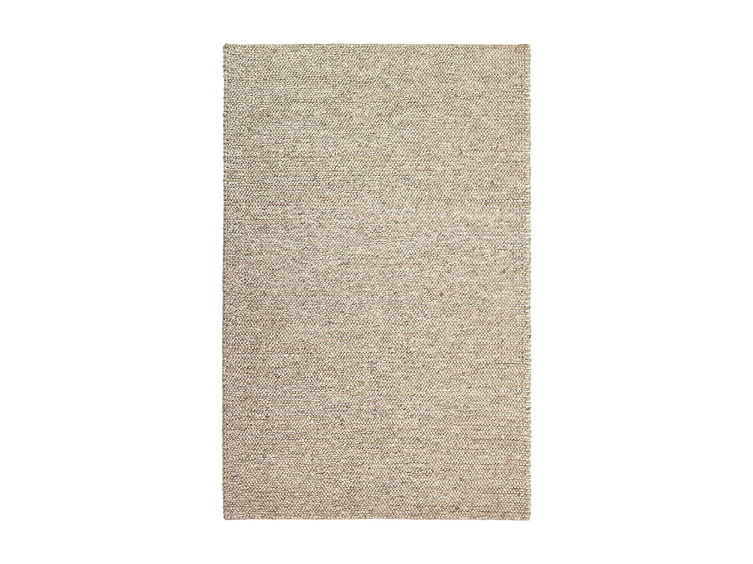 Tapis kilim 170x240 rectangle fait main en laine beige motif uni LOOK 603