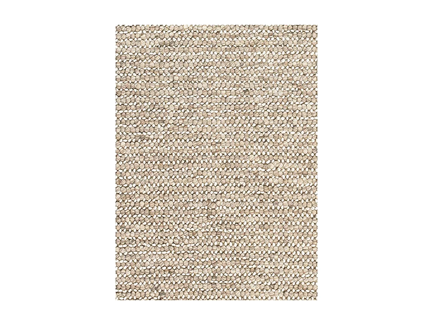 Tapis kilim 170x240 rectangle fait main en laine beige motif uni LOOK 603