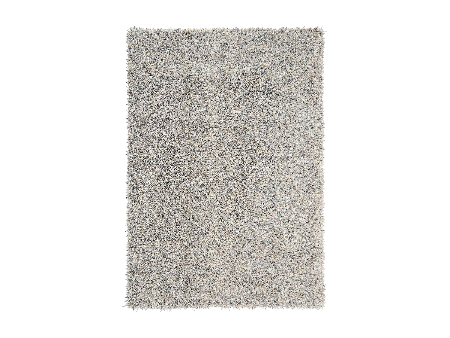 Tappeto Shaggy 160x230 rettangolo capitonnè in lana panna finto unito modello YOUNG