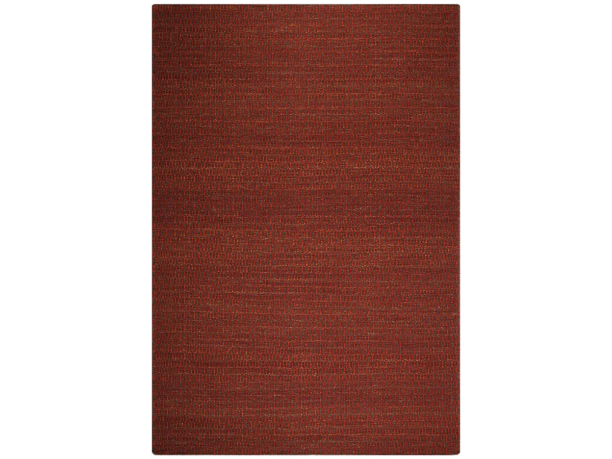 Tappeto Kilim 170x240 rettangolo realizzato a mano in lana rossa fantasia tinta unita