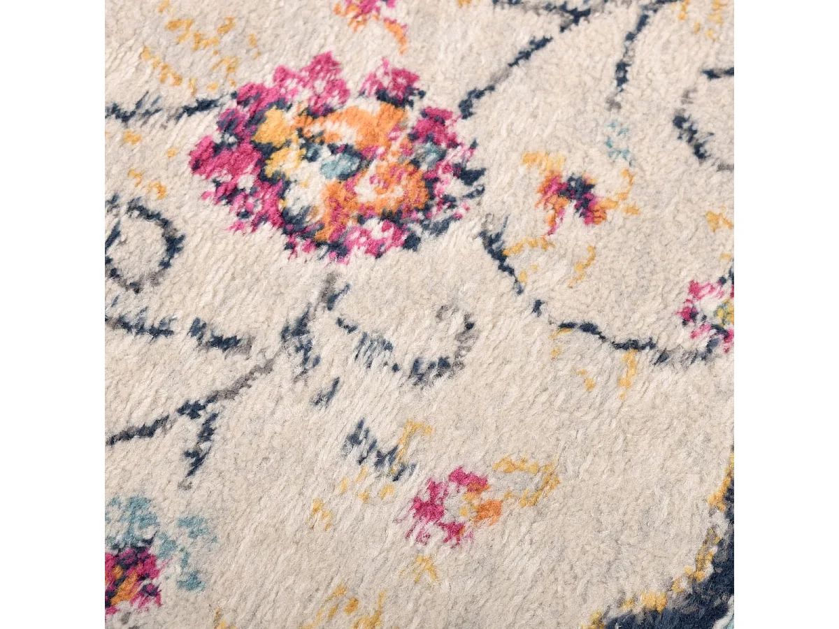 Tapis Vintage Oriental 120x170 cm - LYN3 MED - Couleur : multicolore rouge beige bleu