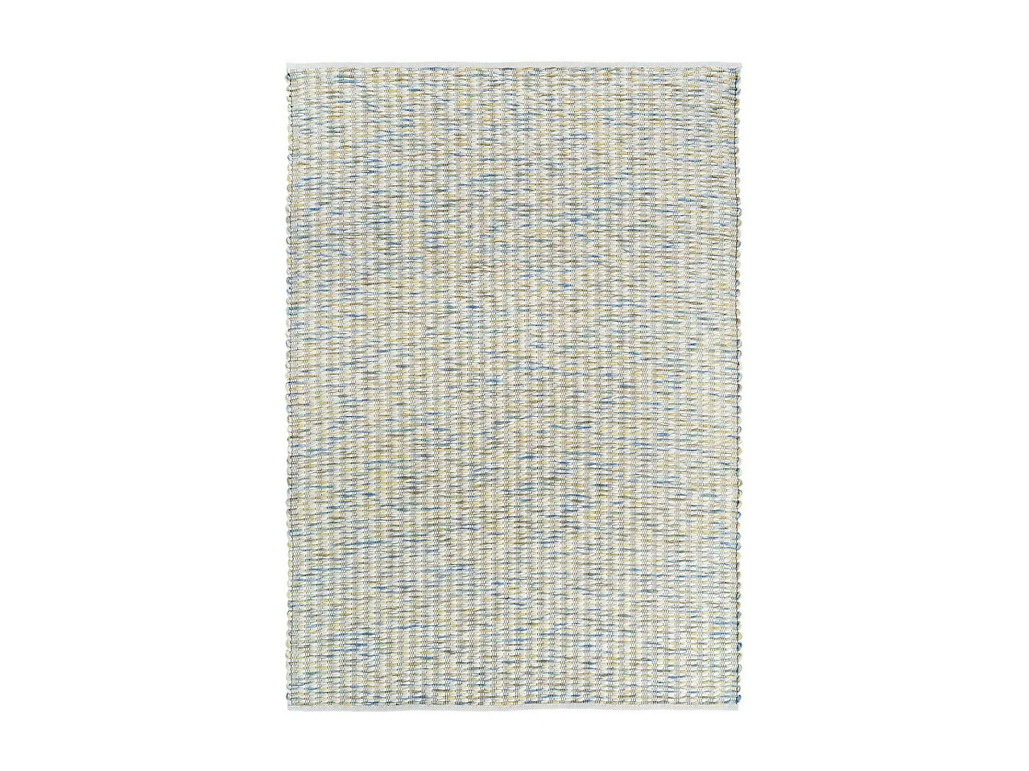 Tapis kilim 200x280 rectangle fait main en laine bleu et blanc motif faux uni