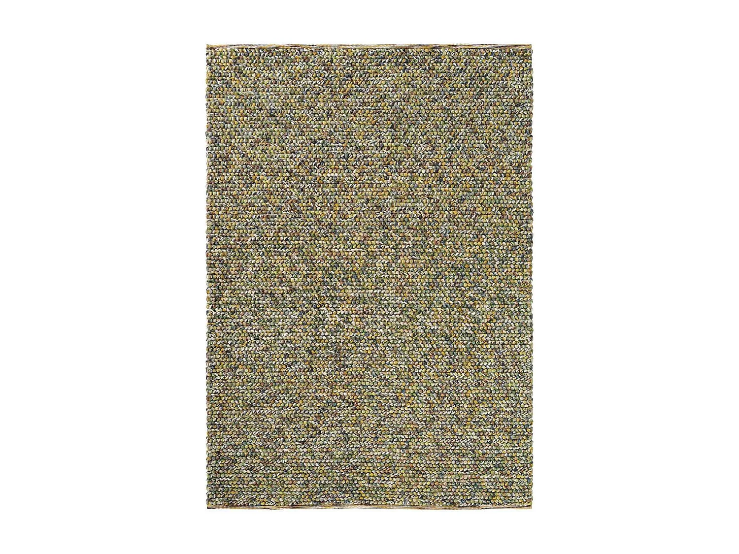 tapis chambre 170x240 tissé en laine vert et beige rectangle motif faux uni