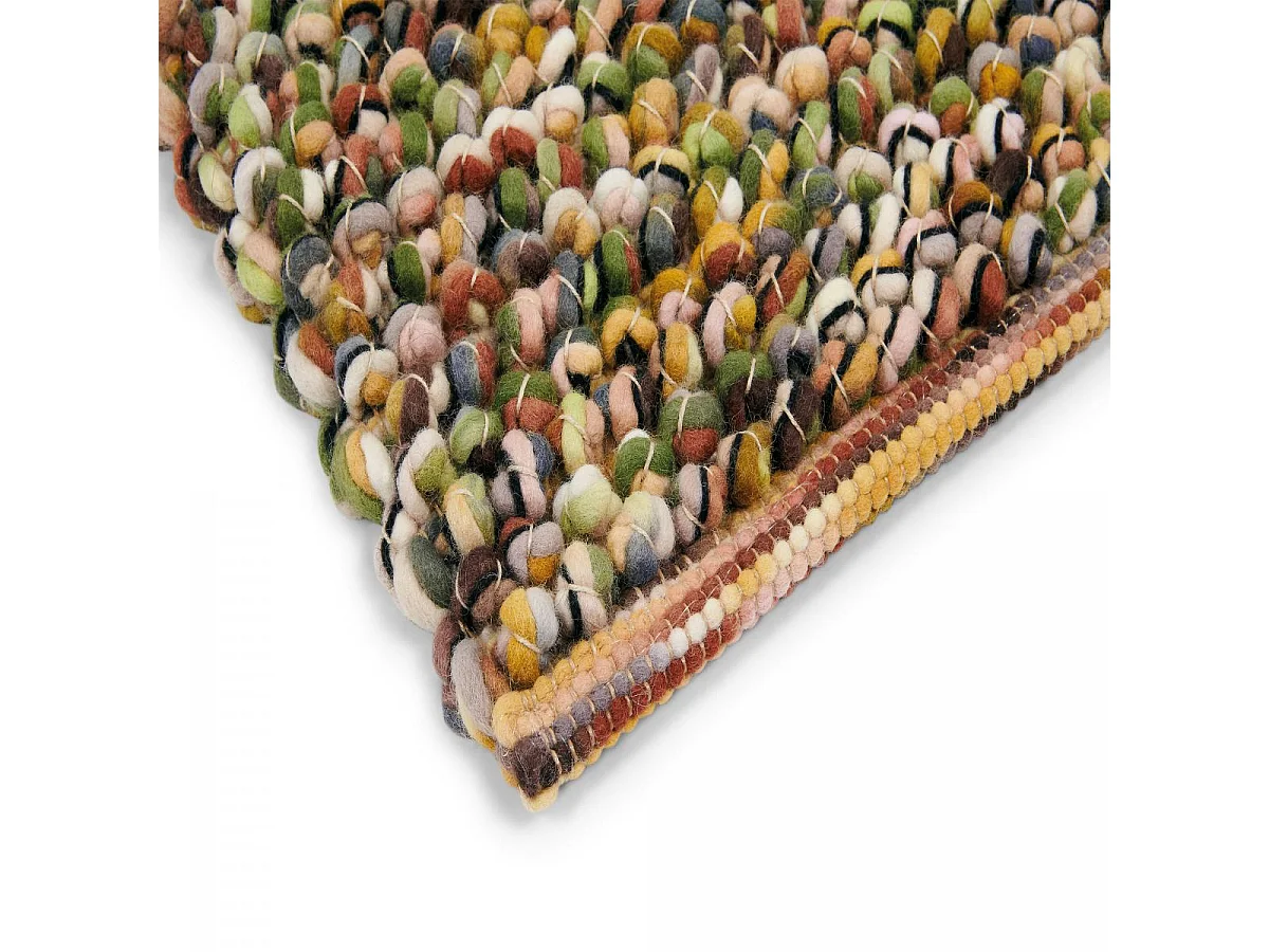 tapis chambre 170x240 tissé en laine vert et beige rectangle motif faux uni