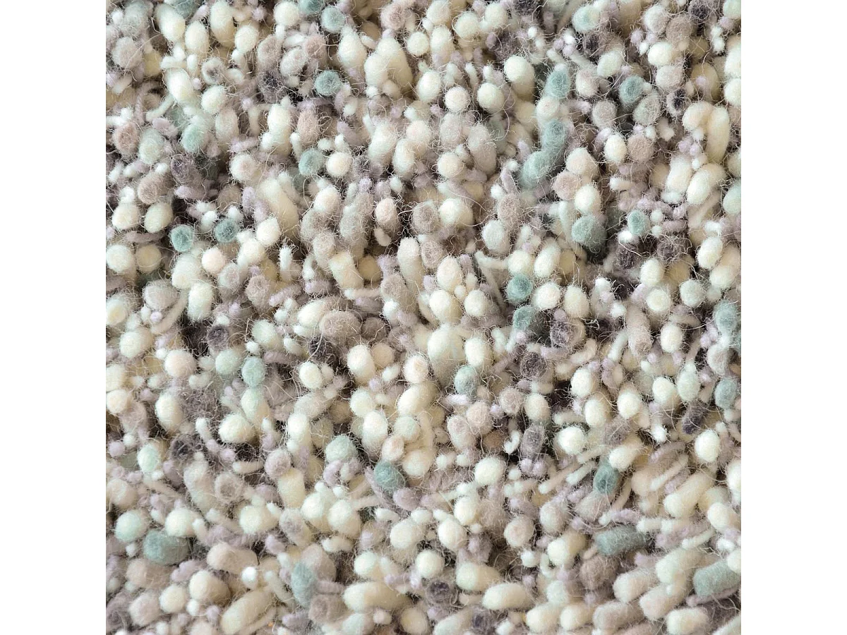 Tapis shaggy 140x200 rectangle tufté gris en laine motif faux uni YOUNG