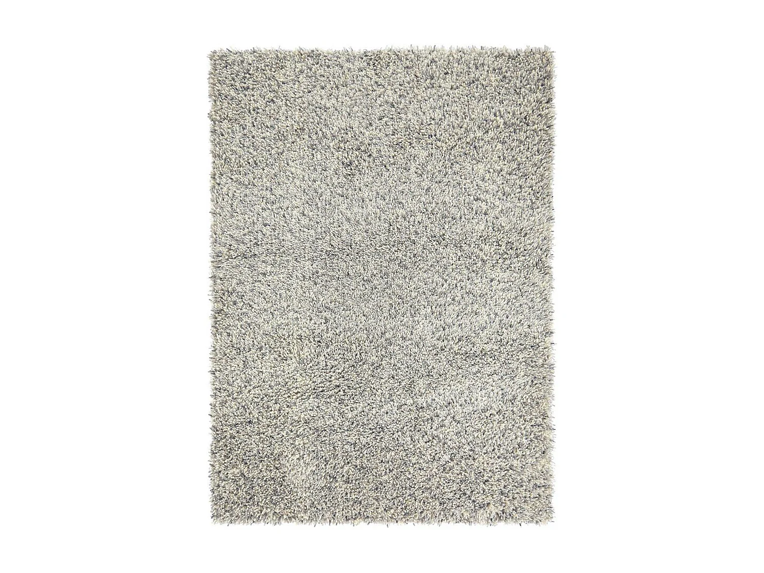 Tapis shaggy 140x200 rectangle tufté gris en laine motif faux uni YOUNG