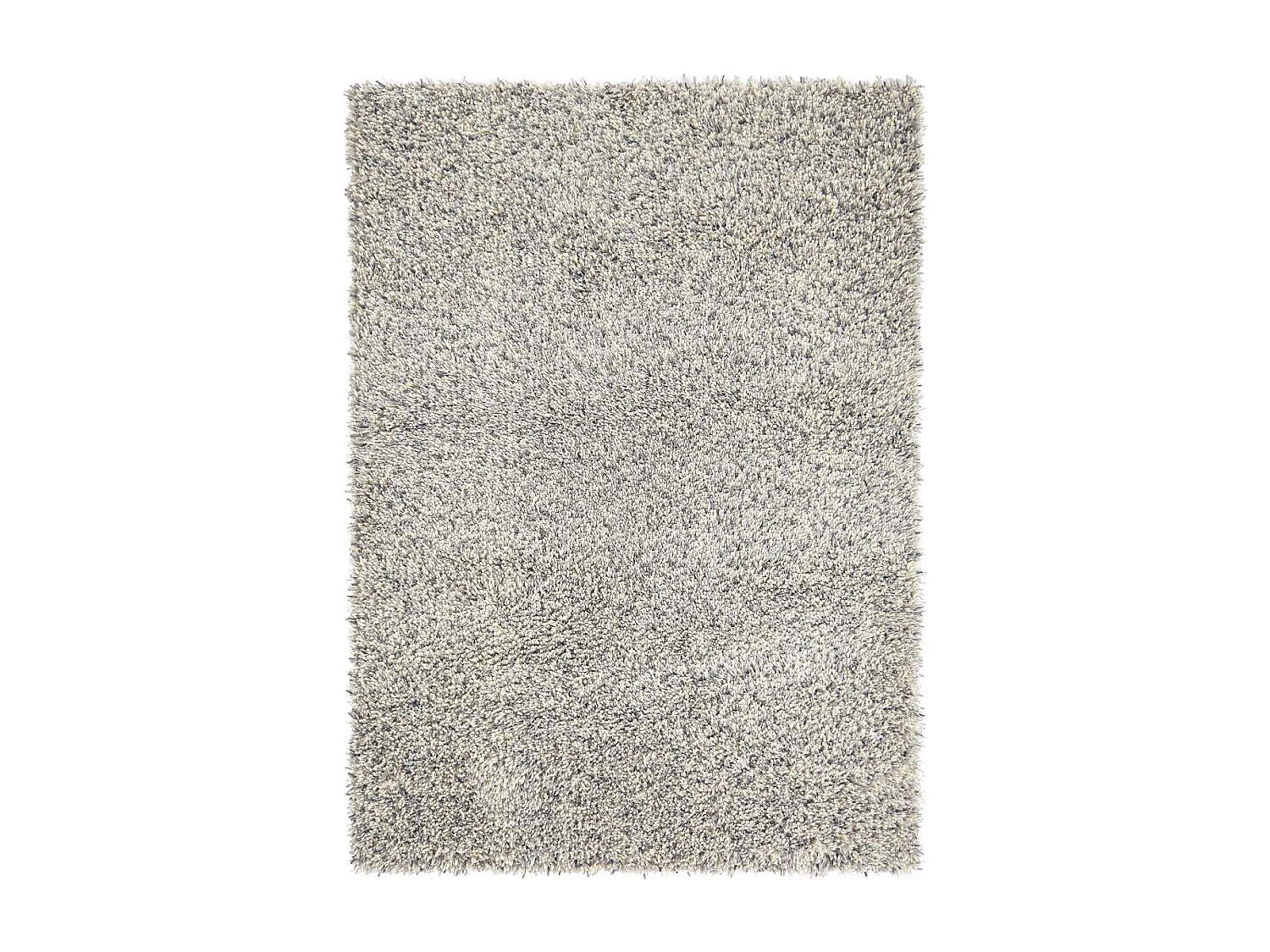 Tapis shaggy 140x200 rectangle tufté gris en laine motif faux uni YOUNG