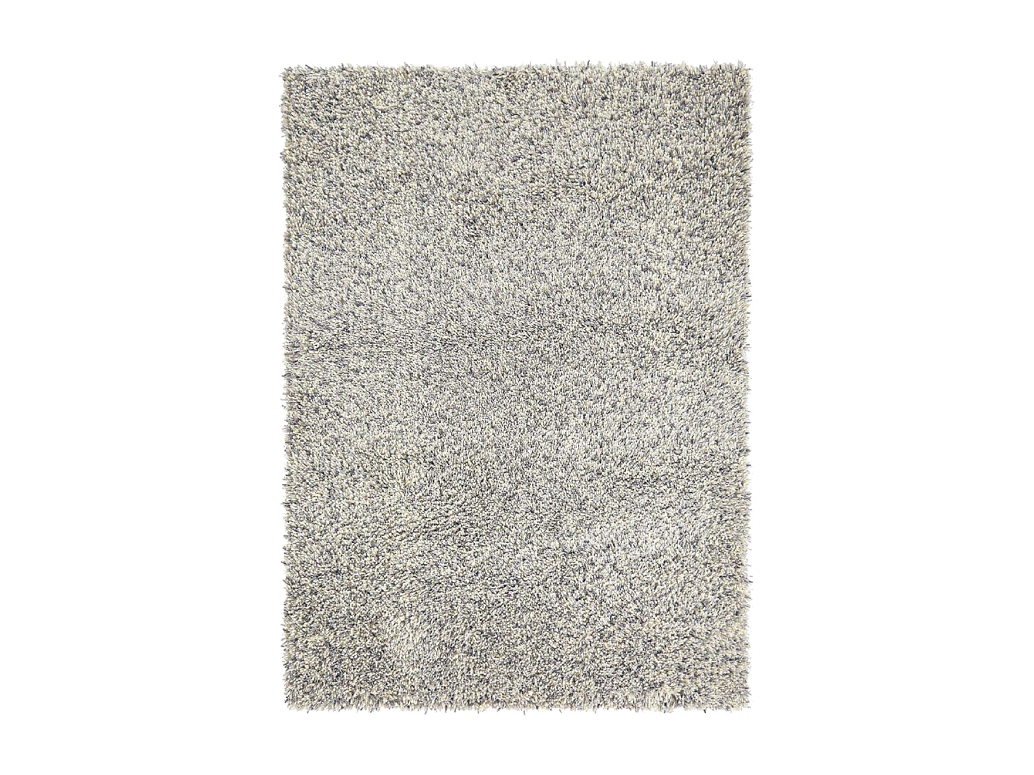 Tapis shaggy 140x200 rectangle tufté gris en laine motif faux uni YOUNG