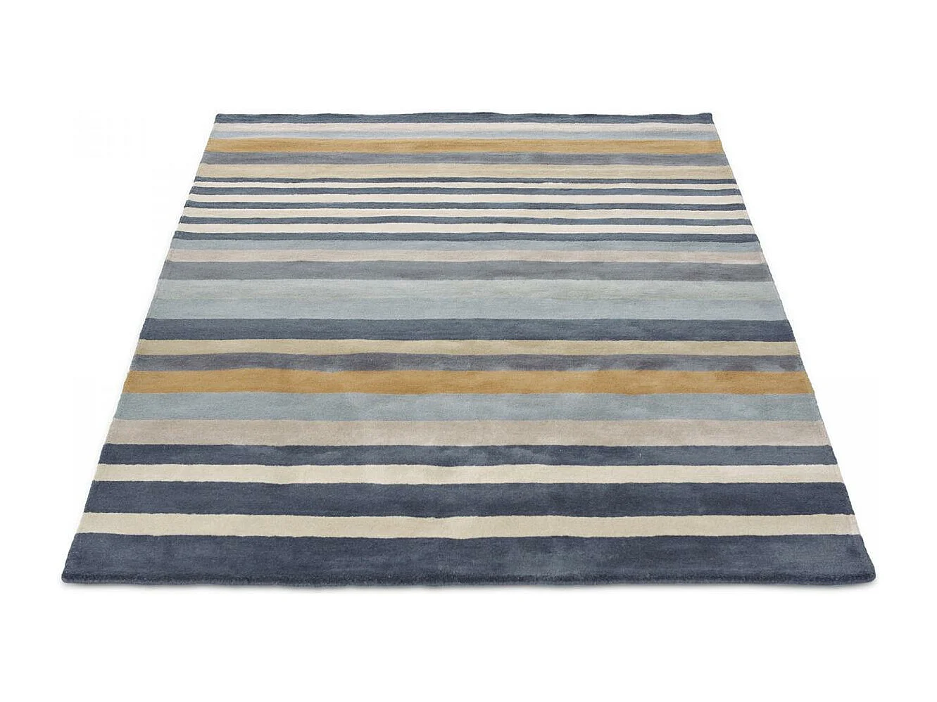 tapis entrée 140x200 fait à la main en laine gris et bleu marine