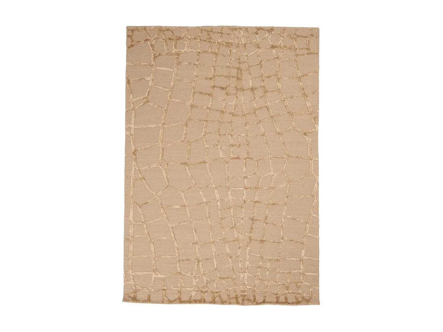 tapis chambre 140x200 fait main en laine beige rectangle motif géométrique