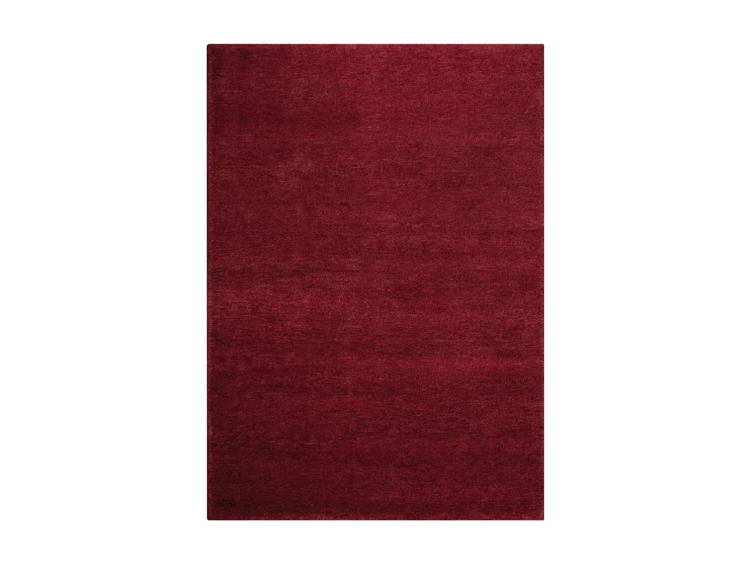 tapis de couloir 70x300 fait main en laine rouge rectangle motif uni LOOK 418