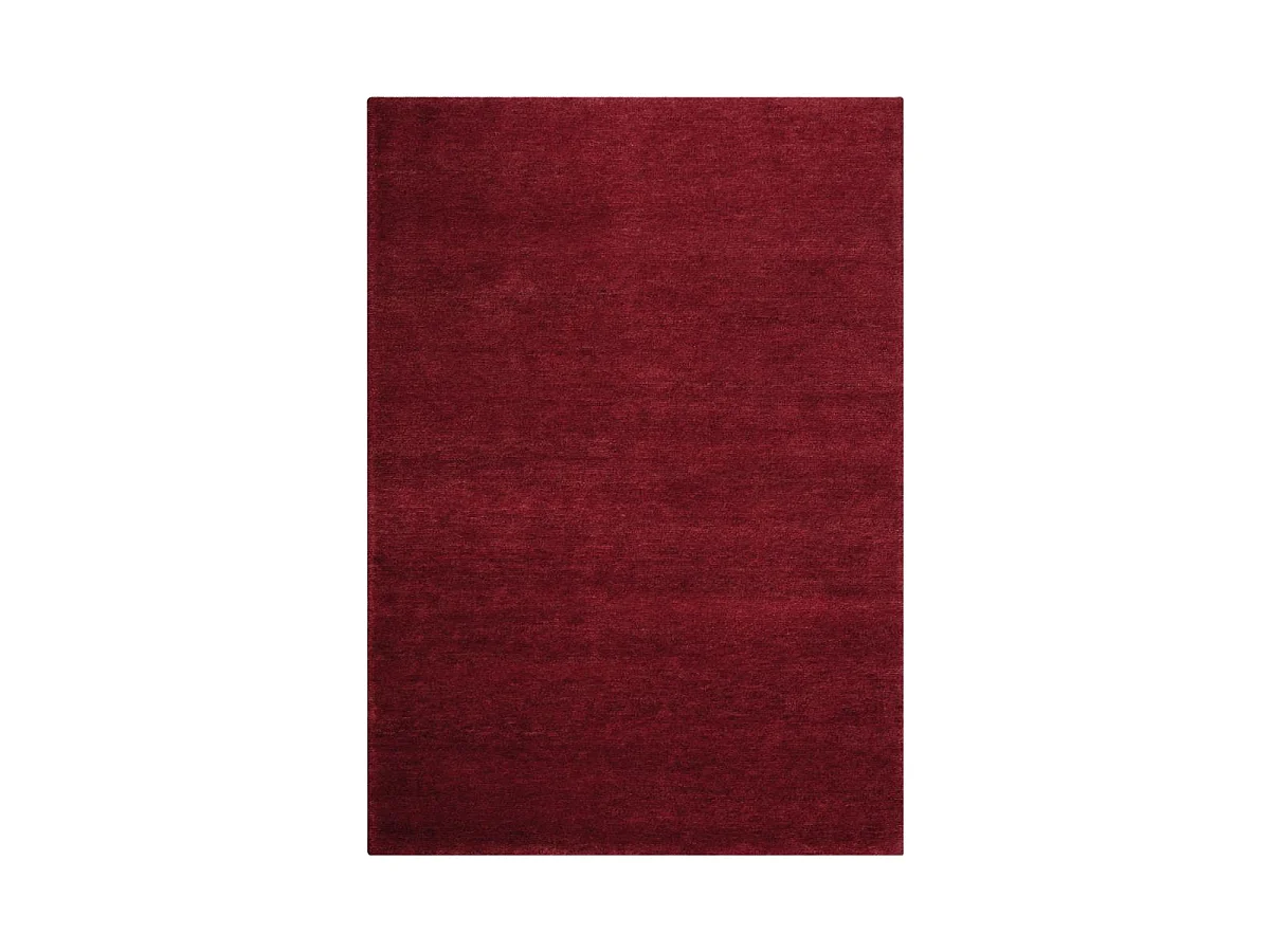 tapis de couloir 70x300 fait main en laine rouge rectangle motif uni LOOK 418