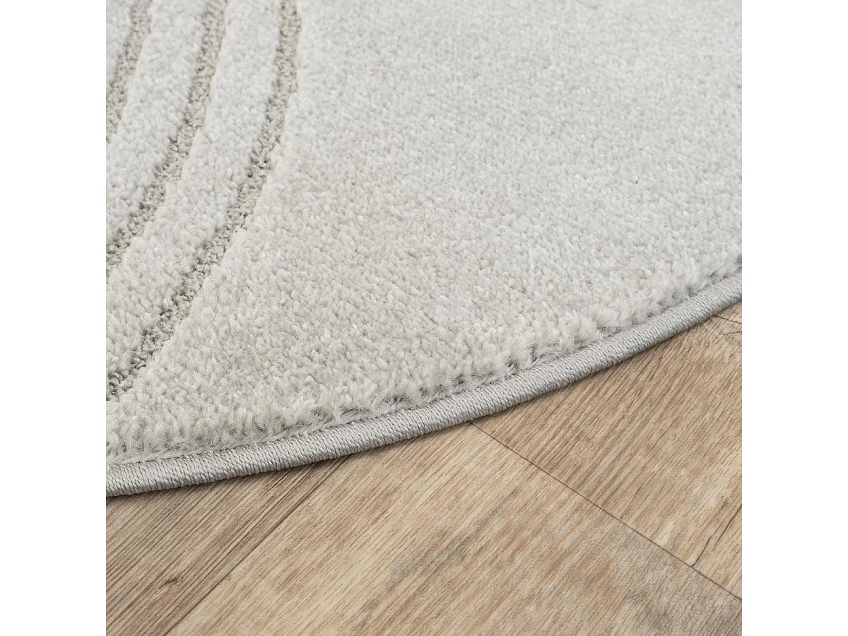 DEMILU tappeto rotondo ∅ 120 cm Grigio Tappeto di facile manutenzione ideale per la camera da letto