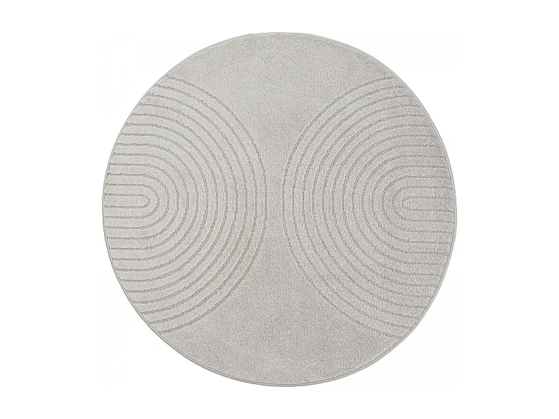 Tapis rond DEMILU  ∅ 120 cm Gris Tapis facile d'entretien idéal pour la chambre
