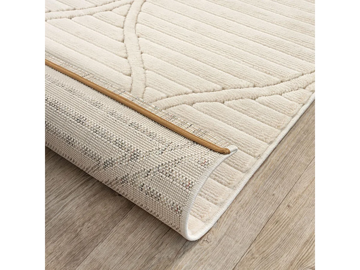 Tapis intérieur extérieur 80x150 en relief LYN14 TENDIA Beige ton sur ton