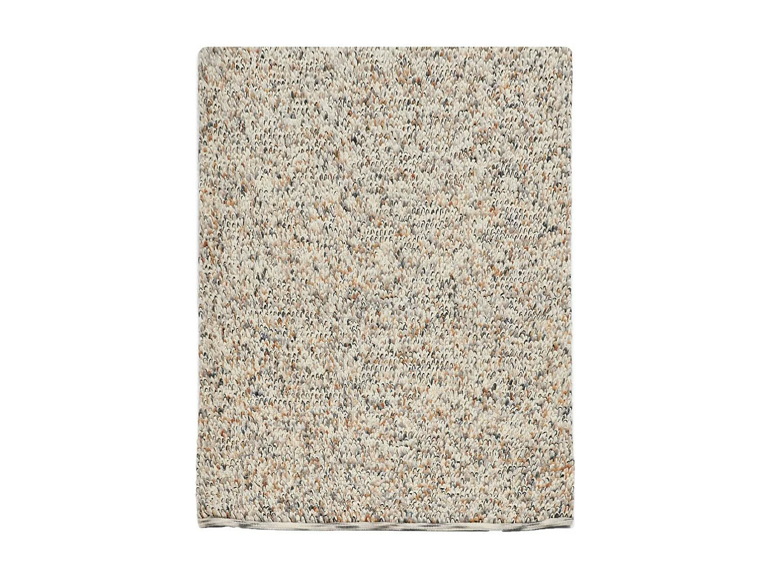 tapis salon 200x300 tissé en laine beige et marron rectangle motif faux uni