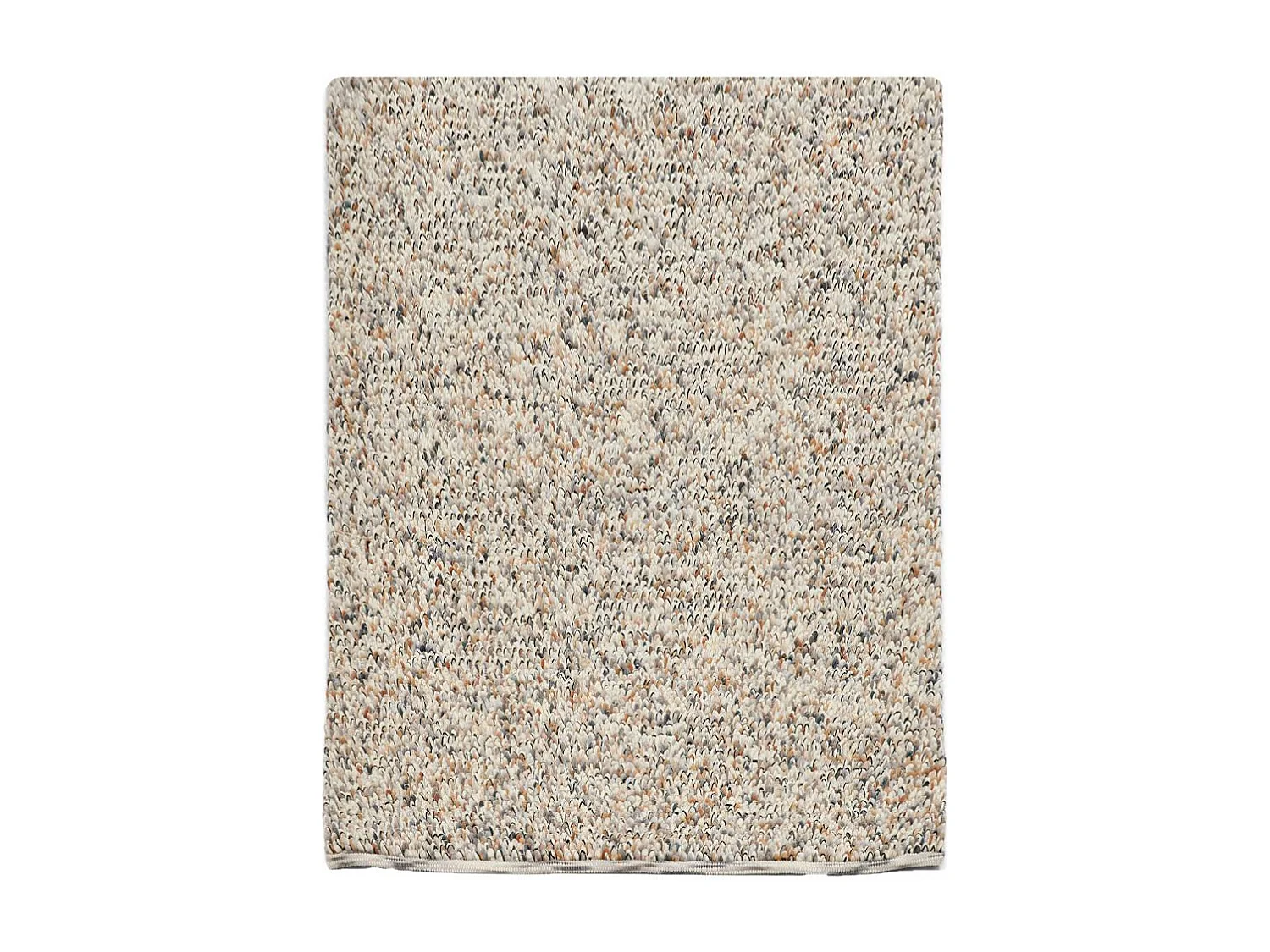 tapis salon 200x300 tissé en laine beige et marron rectangle motif faux uni