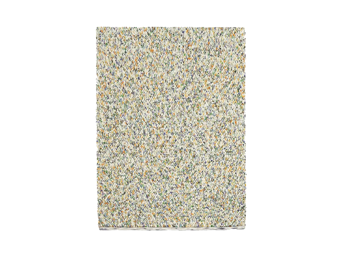 tapis salon 200x300 tissé en laine beige et marron rectangle motif faux uni