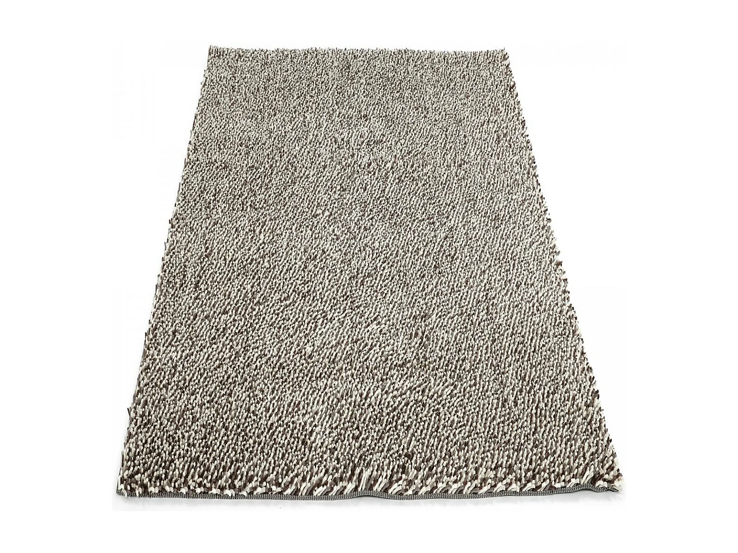 Tapis longs poils shaggy 250x350 rectangle tissé beige et gris en laine