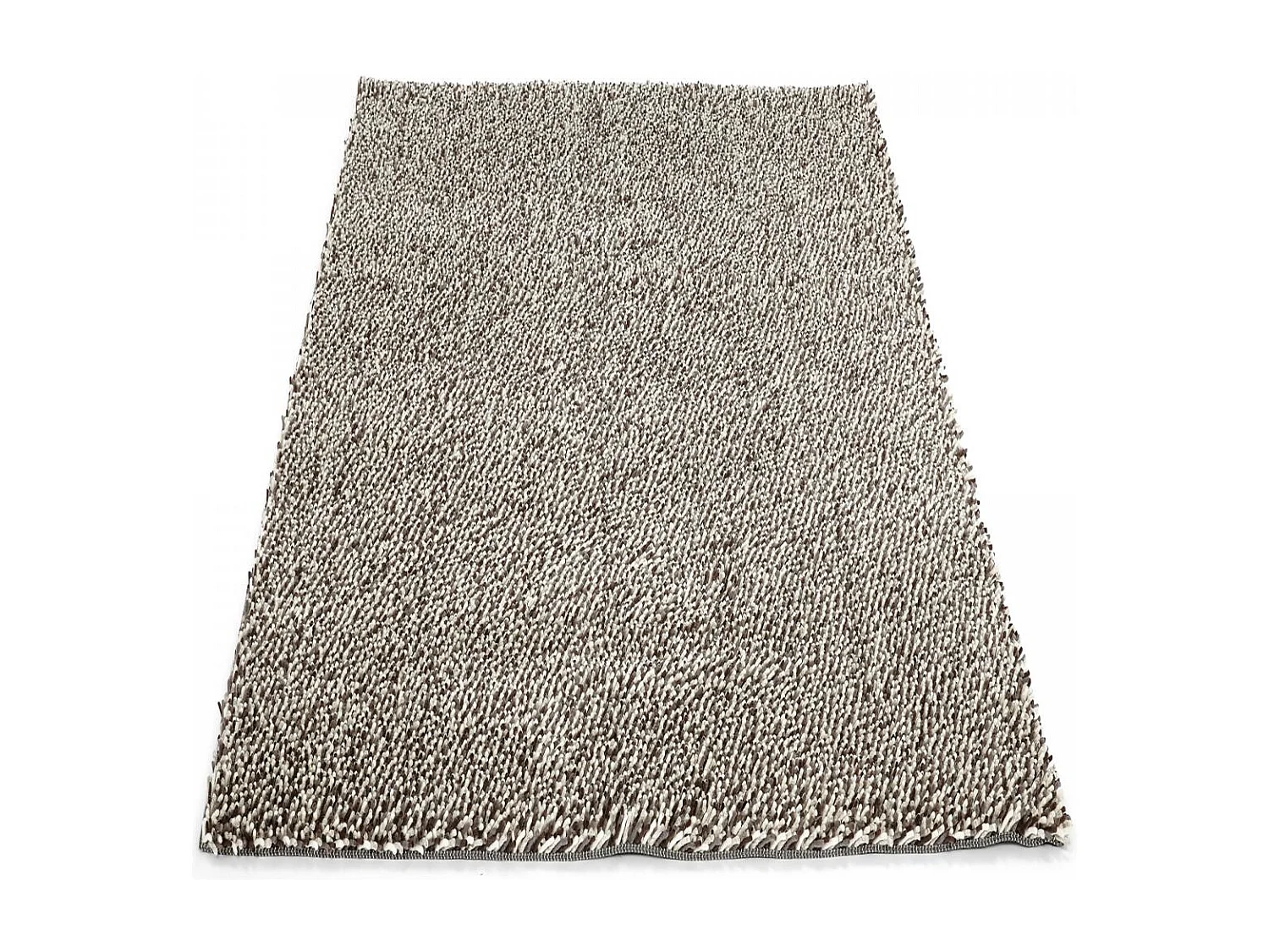Tapis longs poils shaggy tissé en laine motif uni GRAVELA