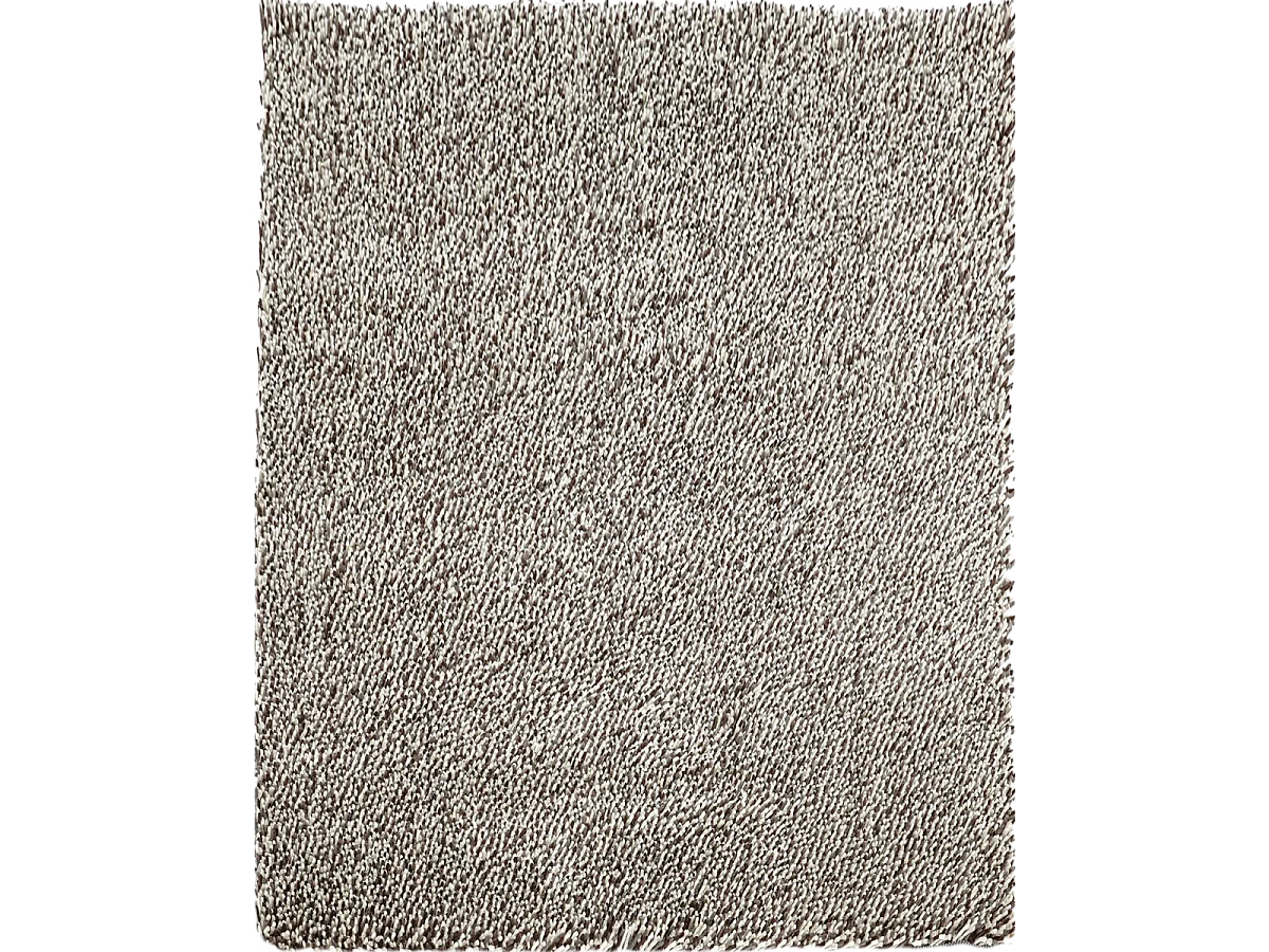 Tappeto shaggy a pelo lungo 250x350 rettangolo intrecciato in lana beige e grigia