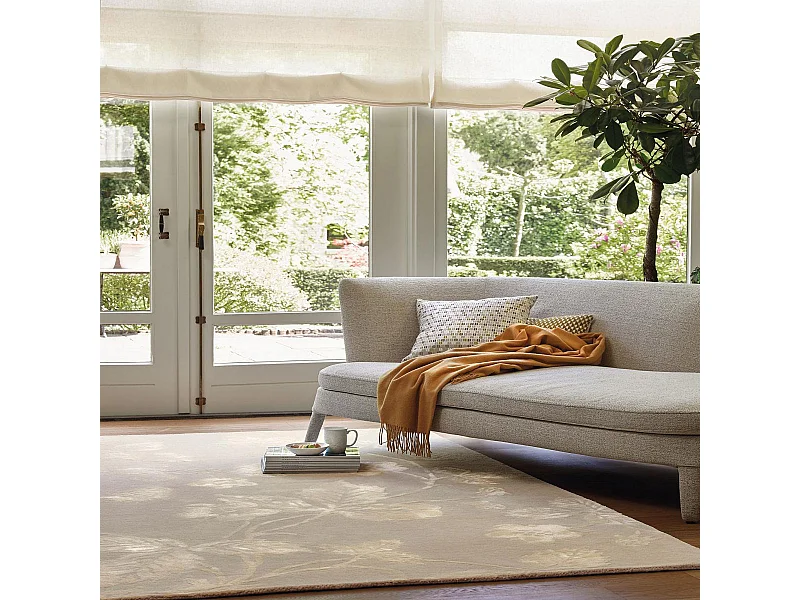 tapis salon 170x240 fait à la main en laine beige clair et beige foncé