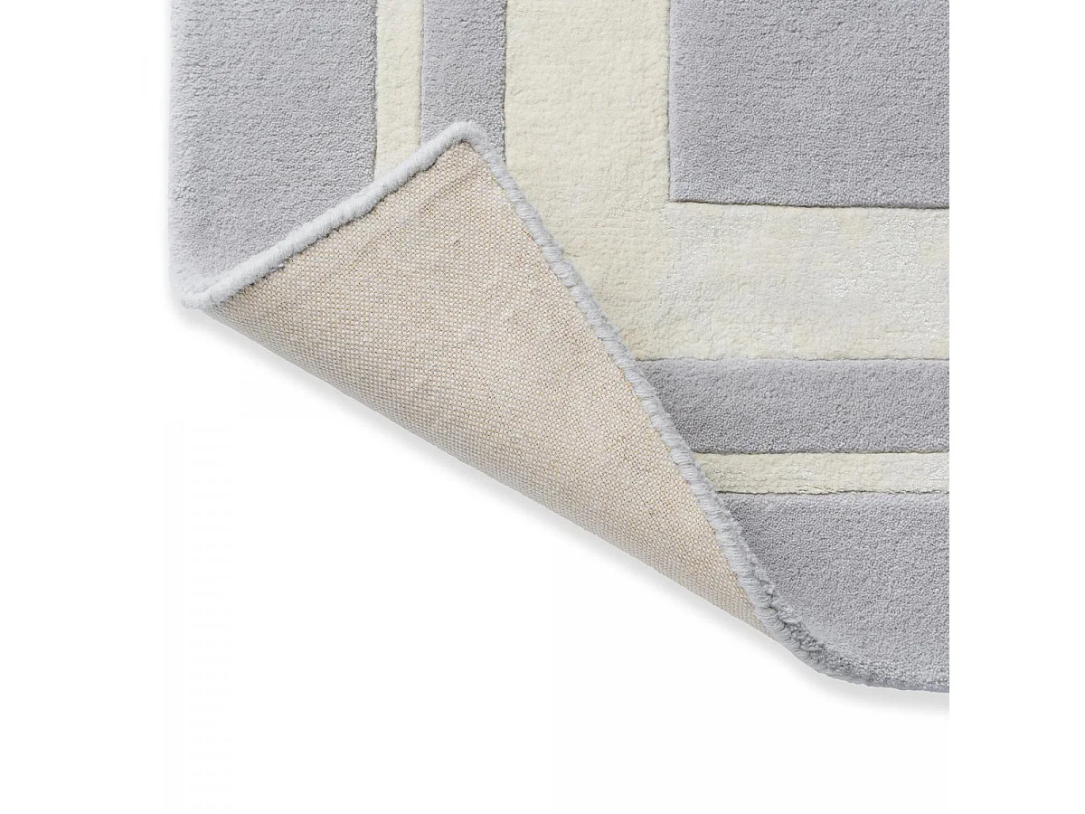 tapis chambre 140x200 fait main en laine gris rectangle motif simple REDOOK