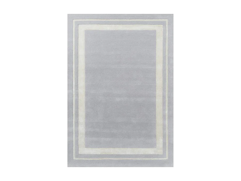 tapis chambre 140x200 fait main en laine gris rectangle motif simple REDOOK