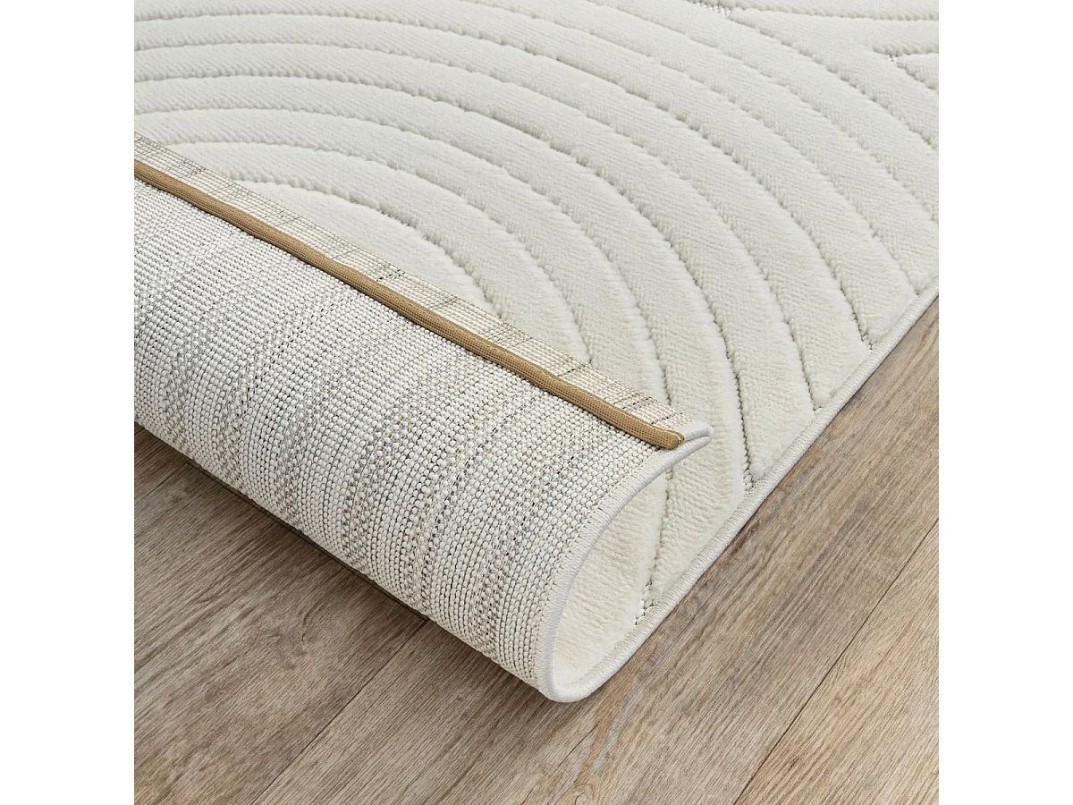 Tapis intérieur extérieur 80x150 en relief LYN14 ARC6EL Crème ton sur ton