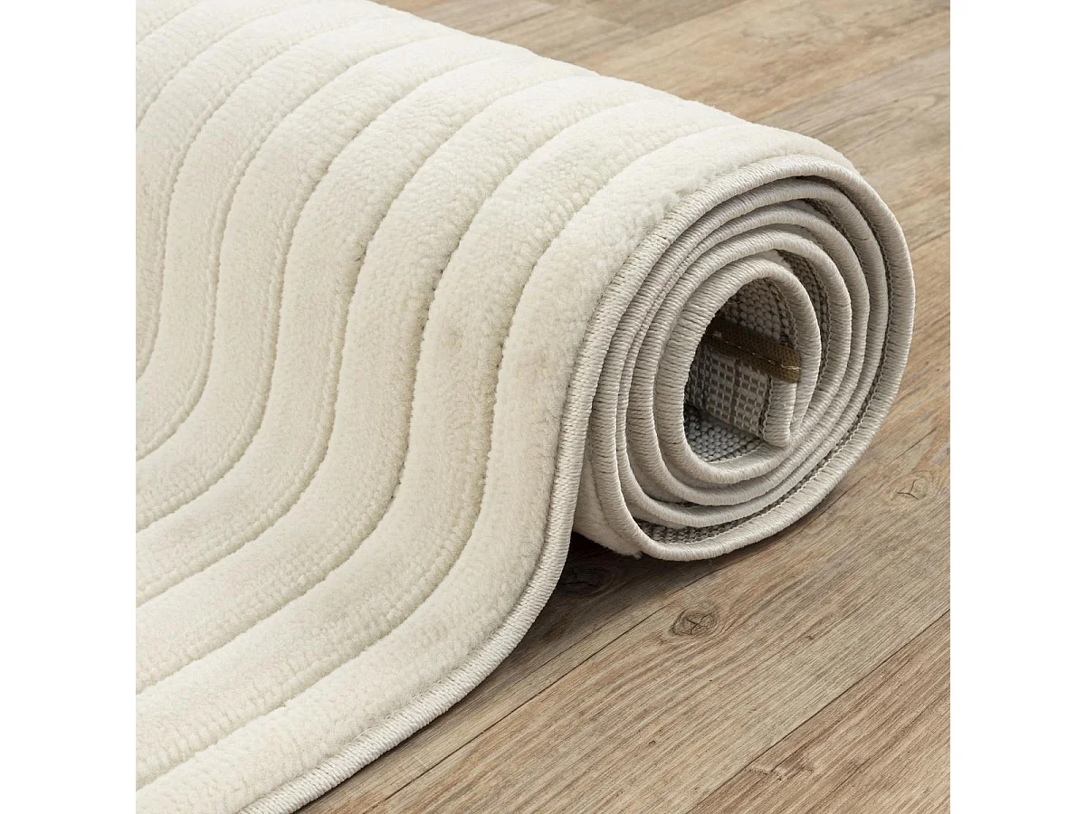Tapis intérieur extérieur 80x150 en relief LYN14 ARC6EL Crème ton sur ton