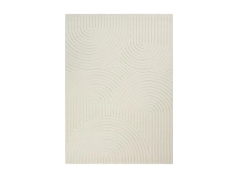 Tapis intérieur extérieur 80x150 en relief LYN14 ARC6EL Crème ton sur ton