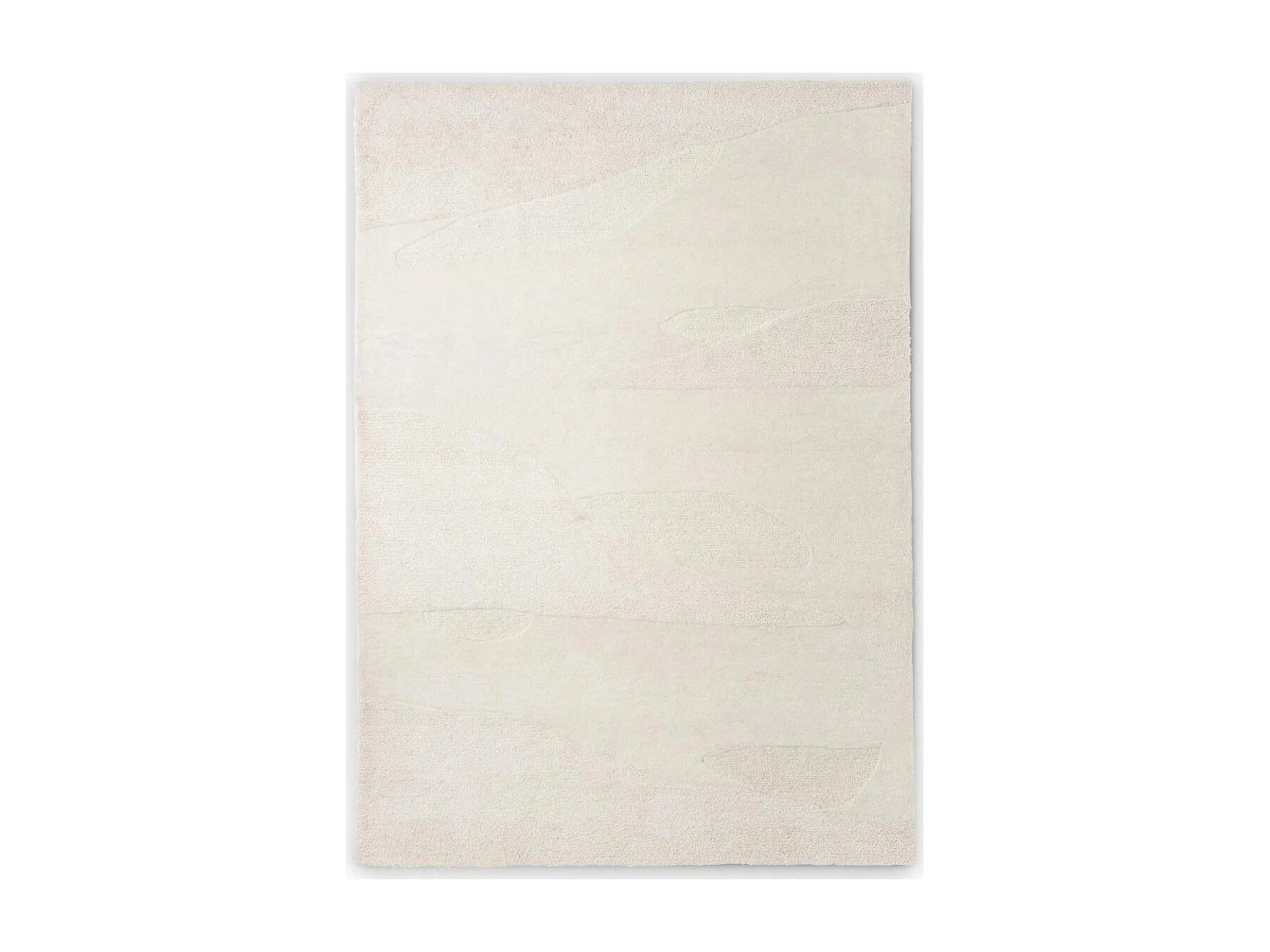 tappeto per camera da letto 140x200 realizzato a mano in lana panna fantasia rettangolare finto unito