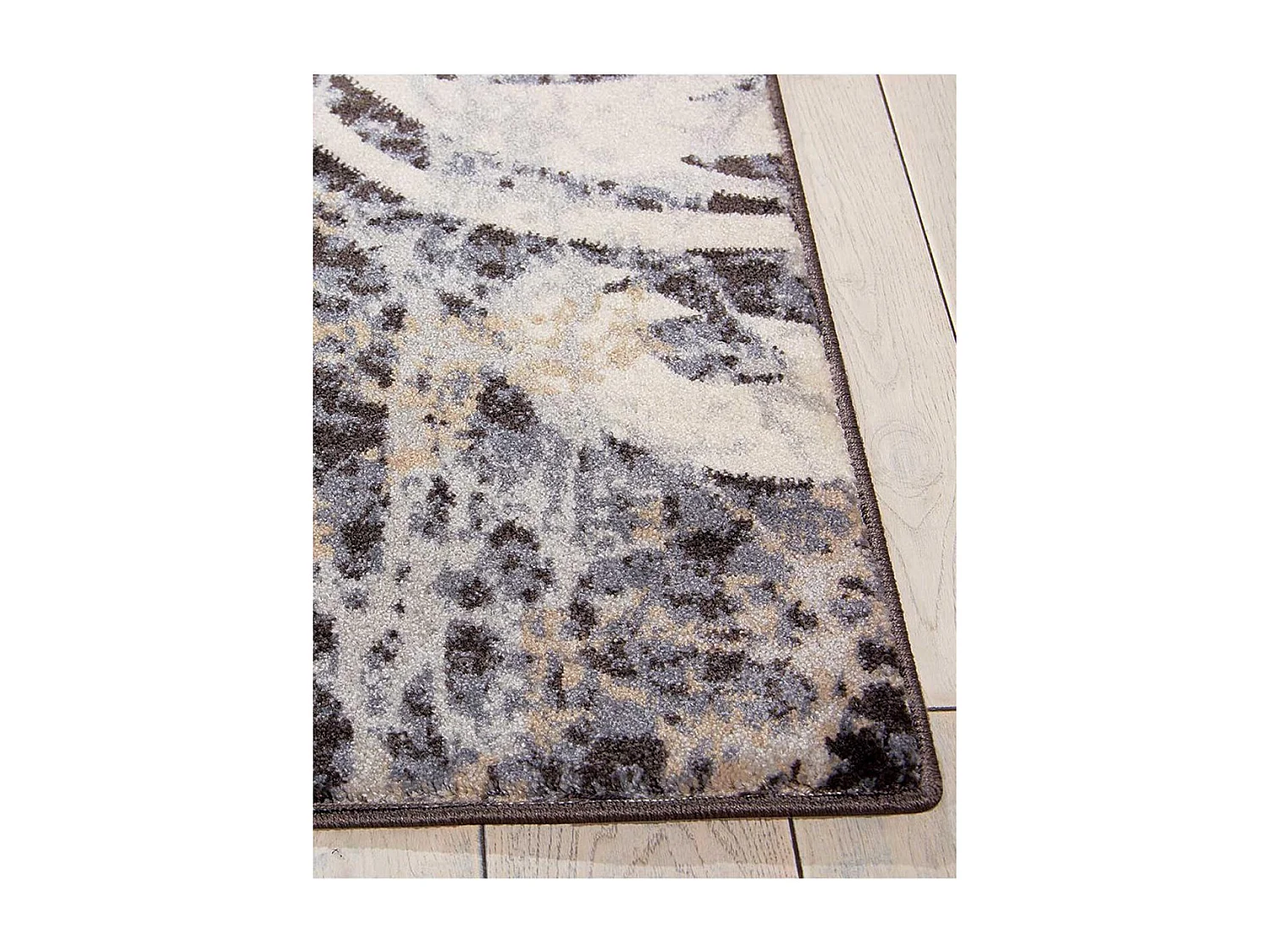 tapis salon 120x180 tissé gris rectangle motif baroque MAIXU