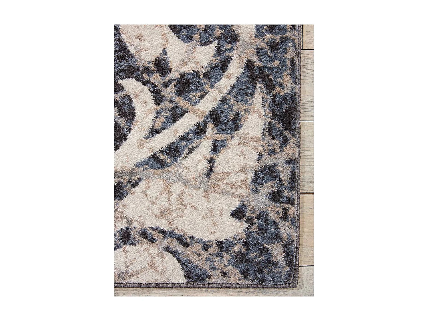 tapis salon 120x180 tissé gris rectangle motif baroque MAIXU