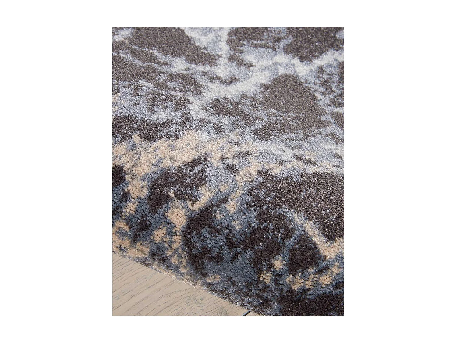 tapis salon 120x180 tissé gris rectangle motif baroque MAIXU