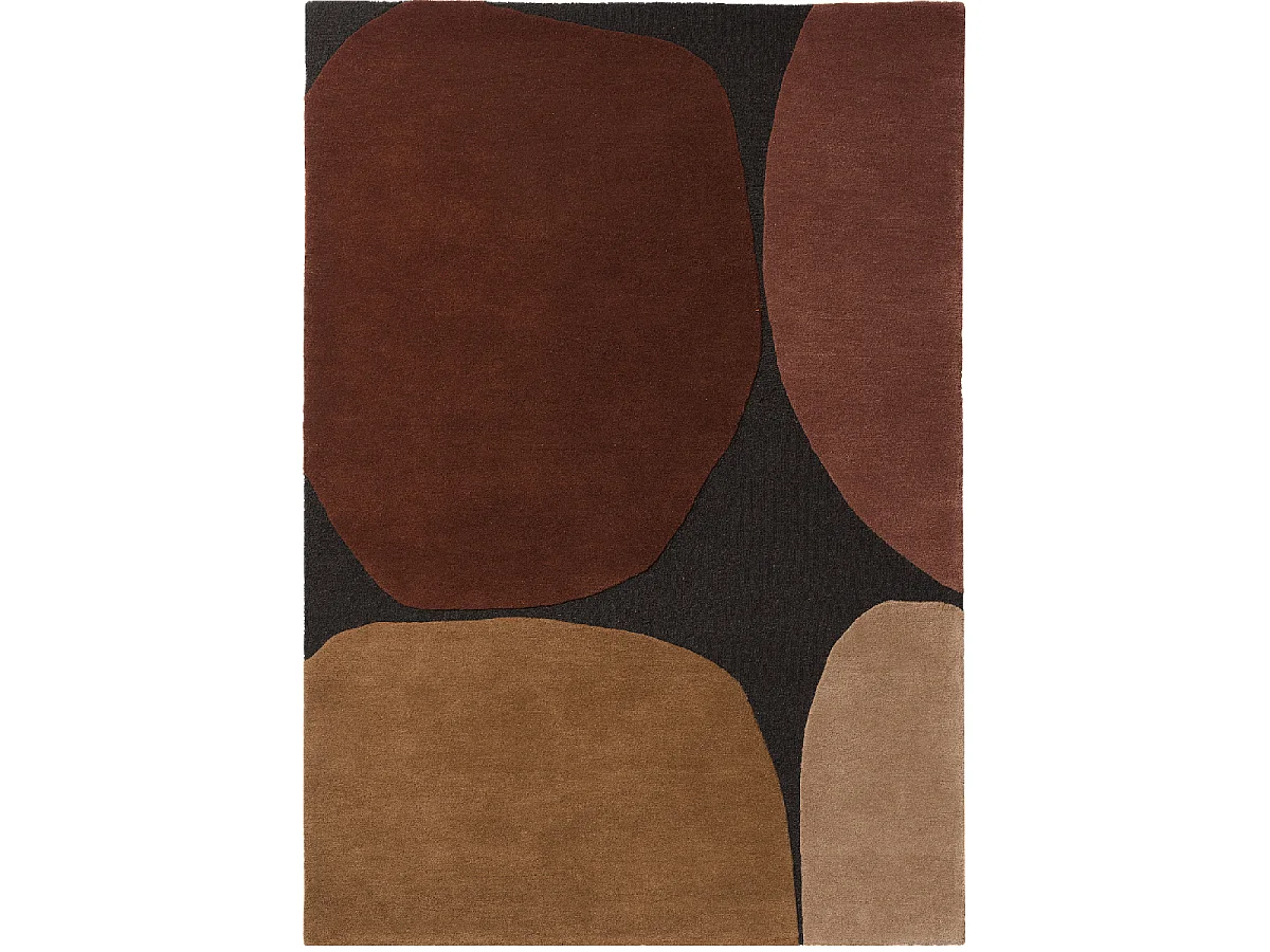 tapis open space 250x350 fait main en laine bordeaux et rouge