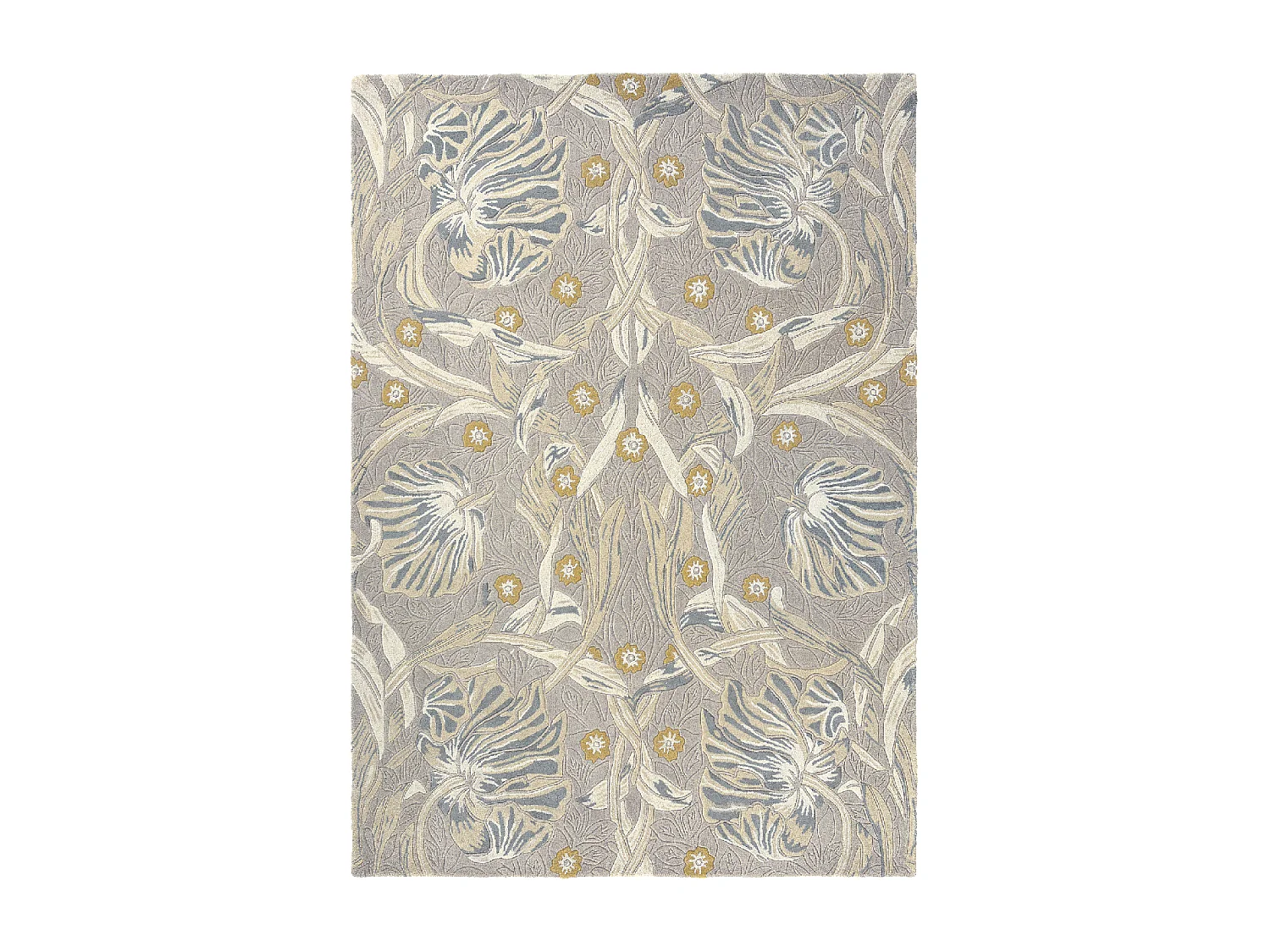 tappeto per camera da letto 170x240 realizzato a mano in lana grigio chiaro fantasia floreale