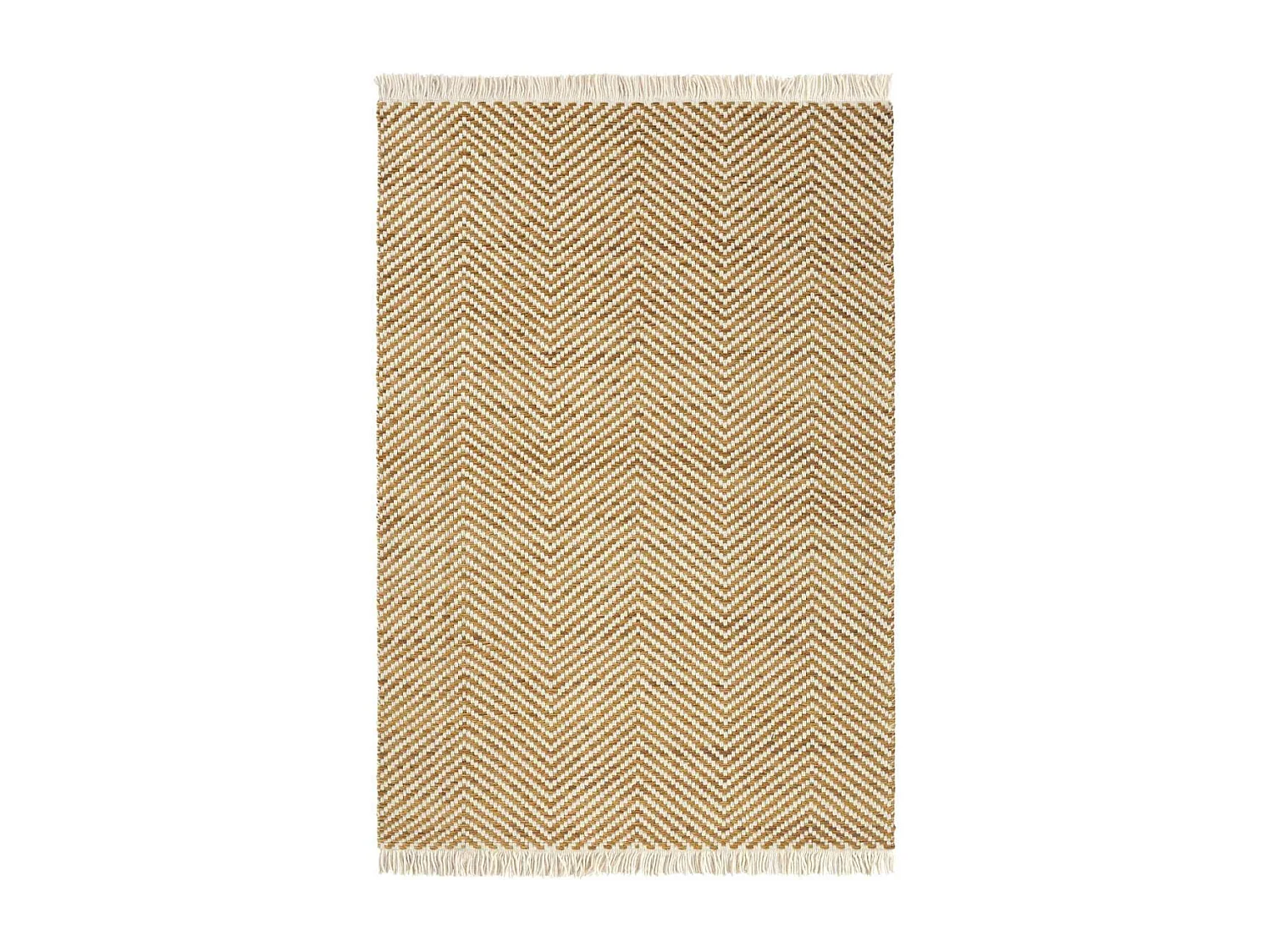 Tapis kilim 160x230 rectangle tissé en laine marron et beige motif simple