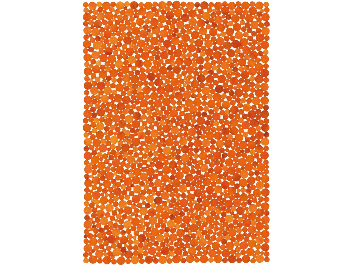 Tapis peau de vache 170x240 kilim fait main orange