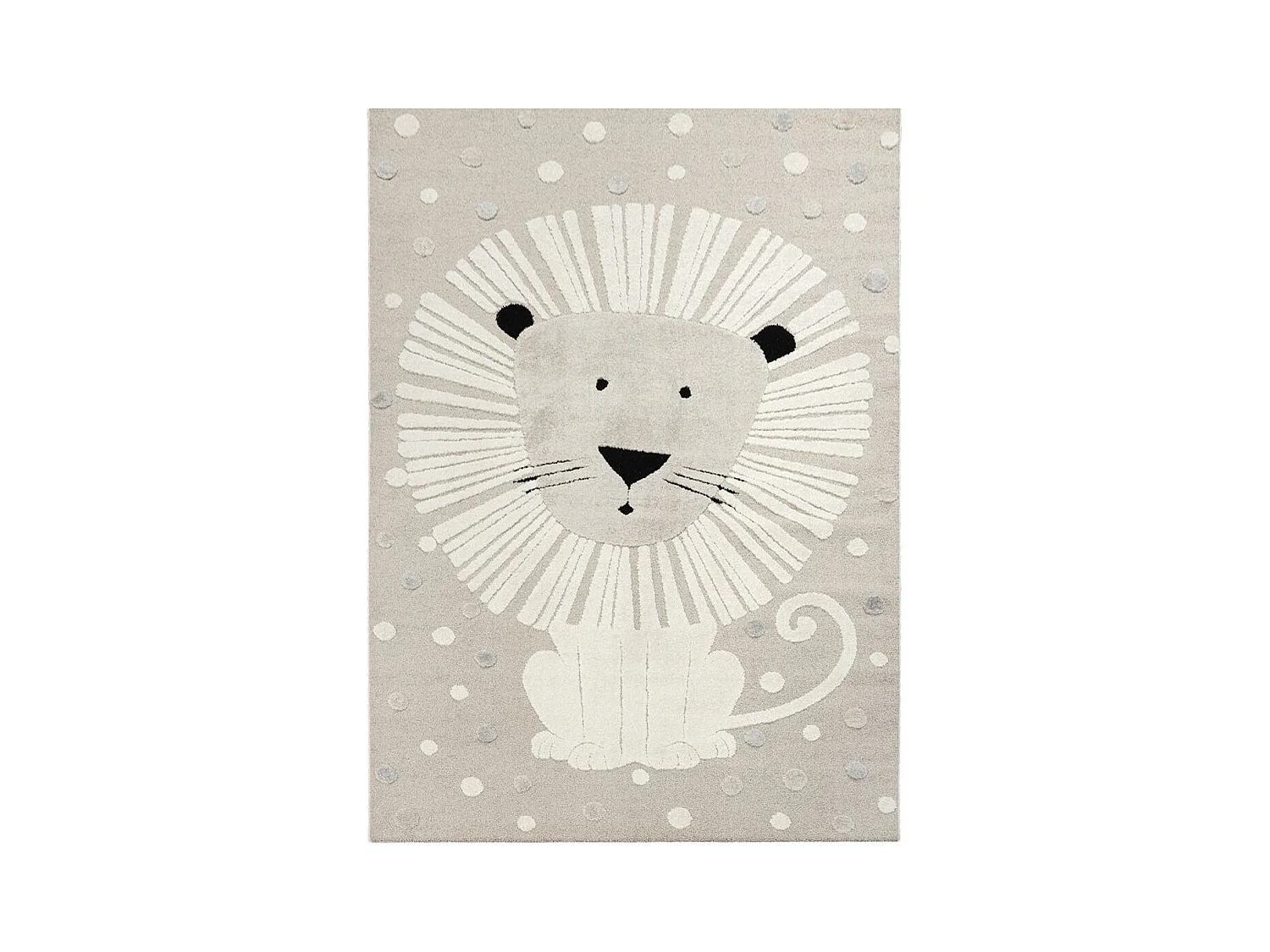 Tapis enfant LYN9 LI ON 80x150 cm Beige - Tapis facile d'entretien, doux et soyeux