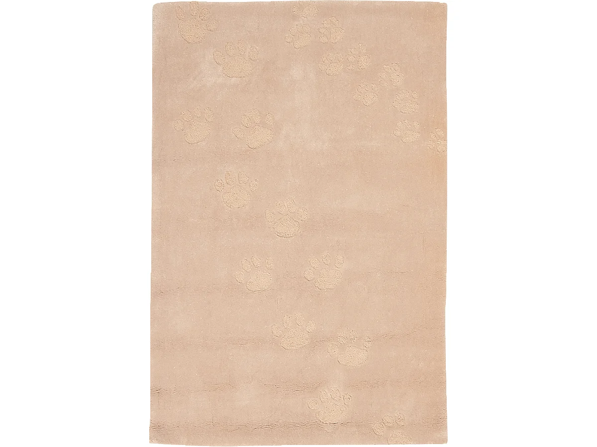 Tapis enfant 110x160 fait main en acrylique crème FOOTPRINT