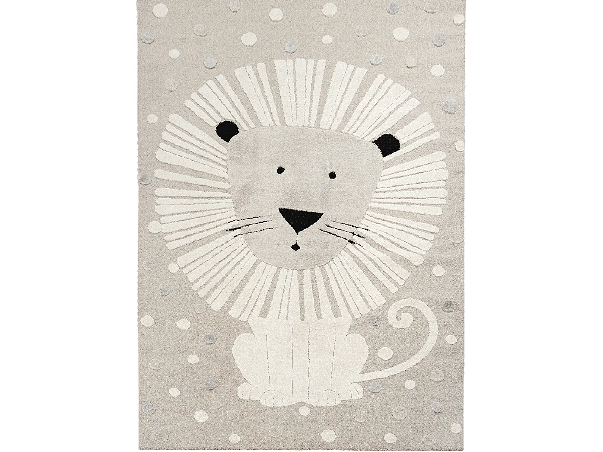 Tapis enfant LYN9 LI ON 120x170 cm Beige - Tapis facile d'entretien, doux et soyeux