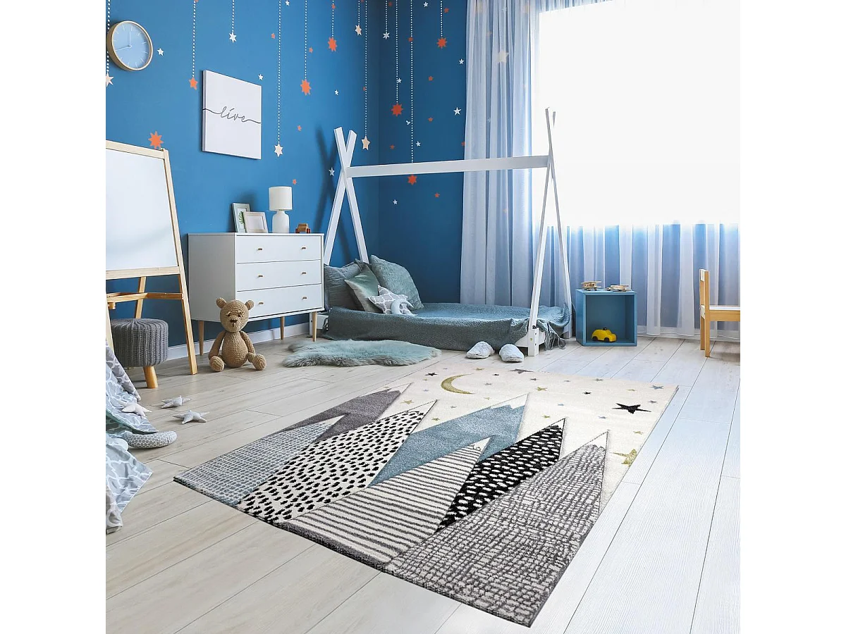 Tappeto per bambini SNOWSKY, di facile manutenzione e resistente, in polipropilene riccio